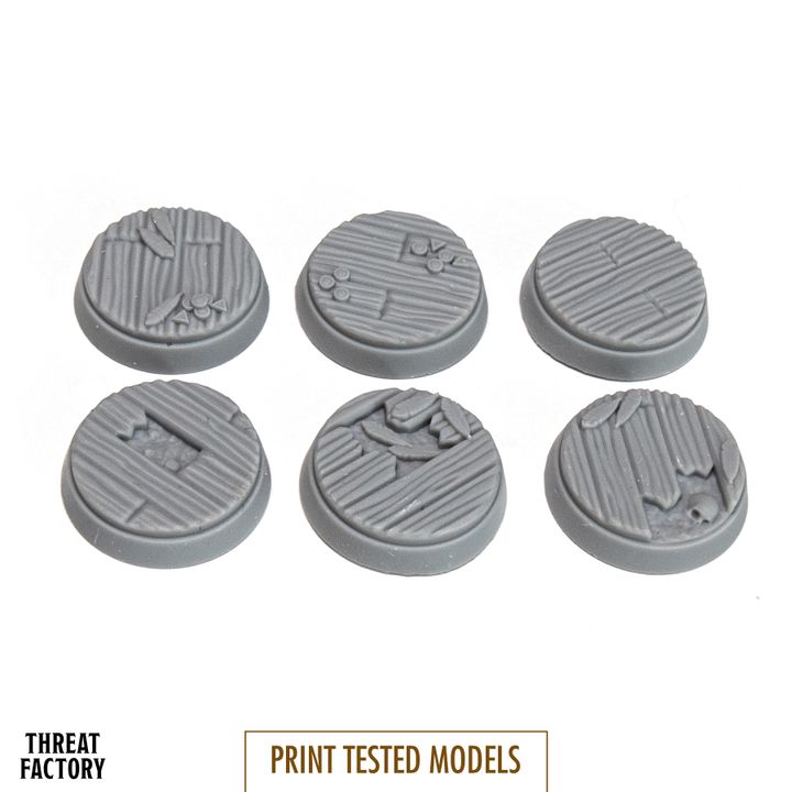 Six Medium Wood Floor Bases (25mm)