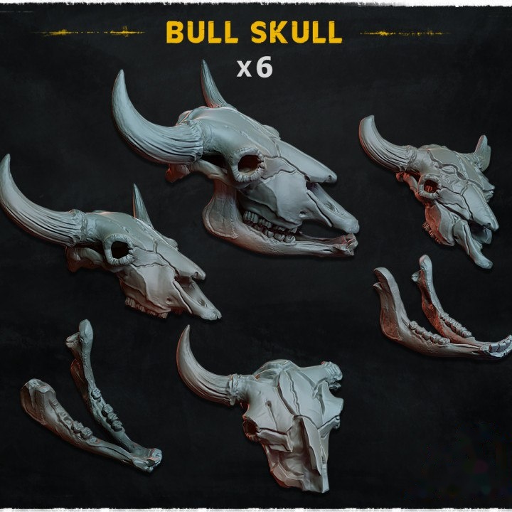 Bull Skulls - Basing Bits