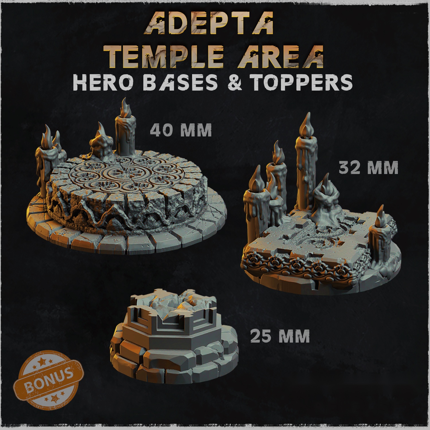 Adepta Temple Area Hero Bases and Toppers