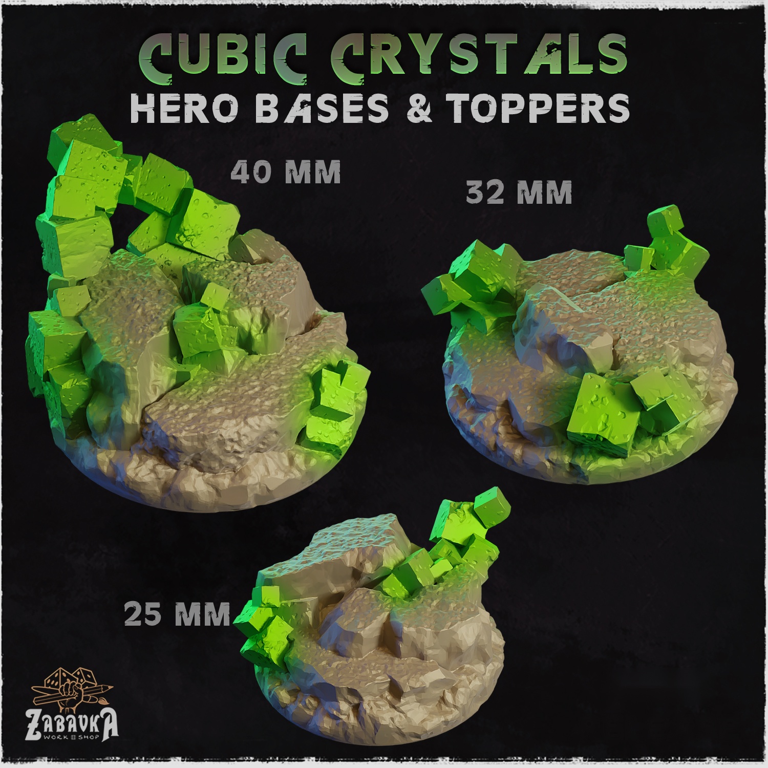 Cubic Crystals Hero Bases and Toppers