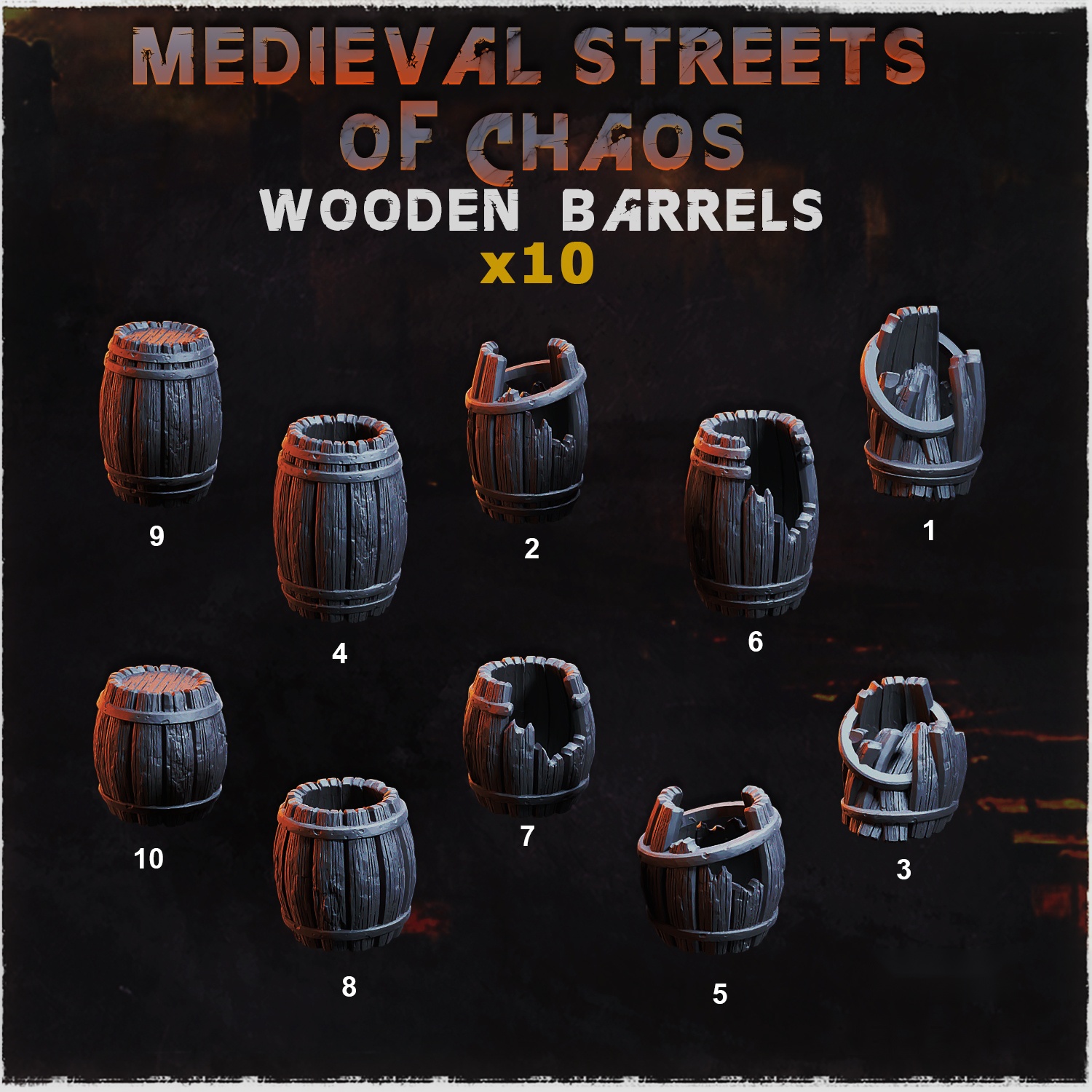 Medieval Streets of Chaos Wooden Barrels — creator artwork 1