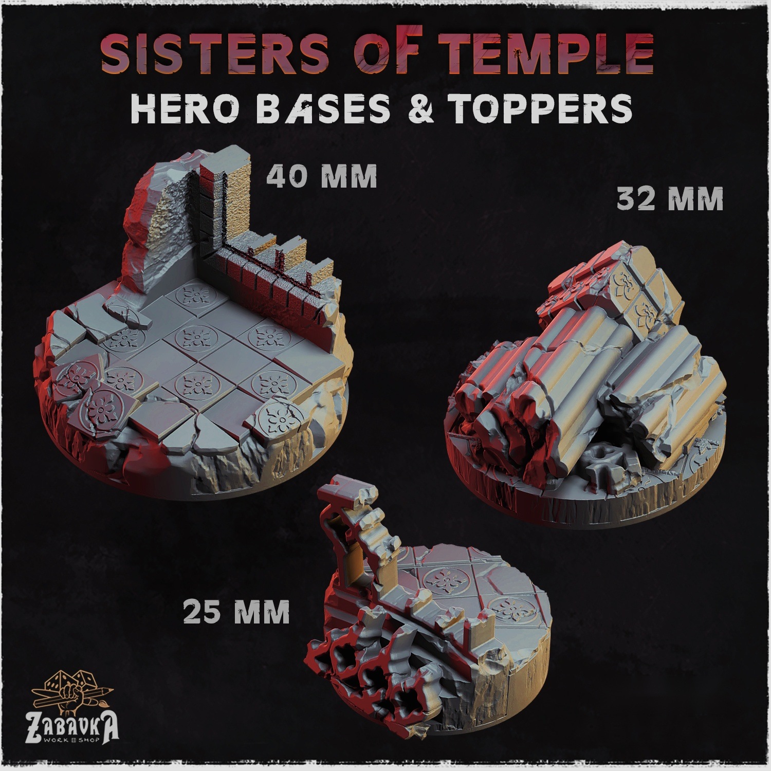 Sisters of Temple Character Toppers — creator artwork 1