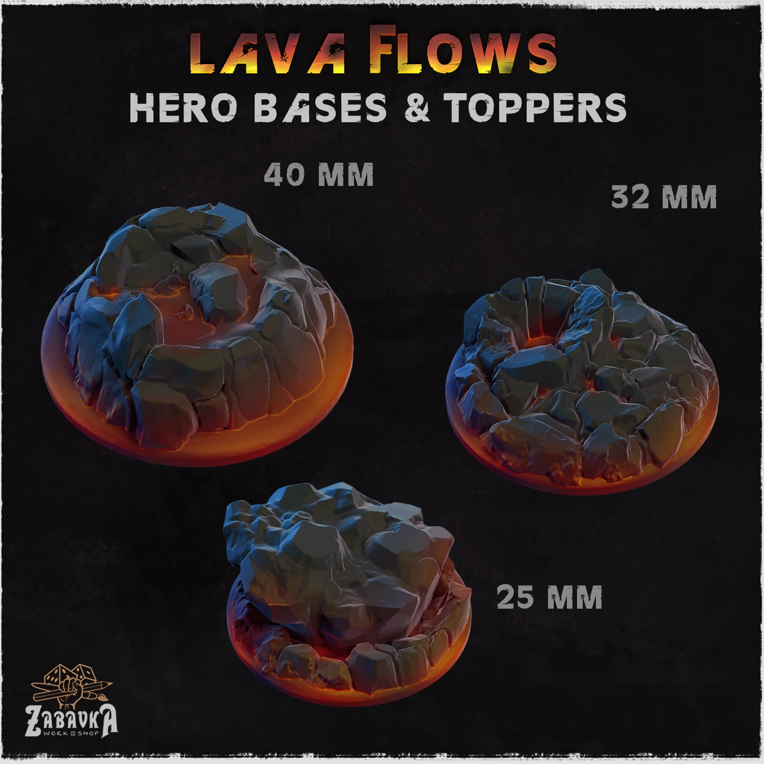 Lava Flows Hero Bases and Toppers