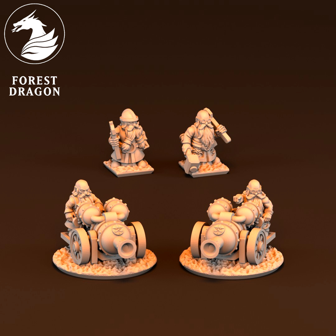 Forest Dragon Dwarf Fire Thrower - 10mm Fantasy Miniatures