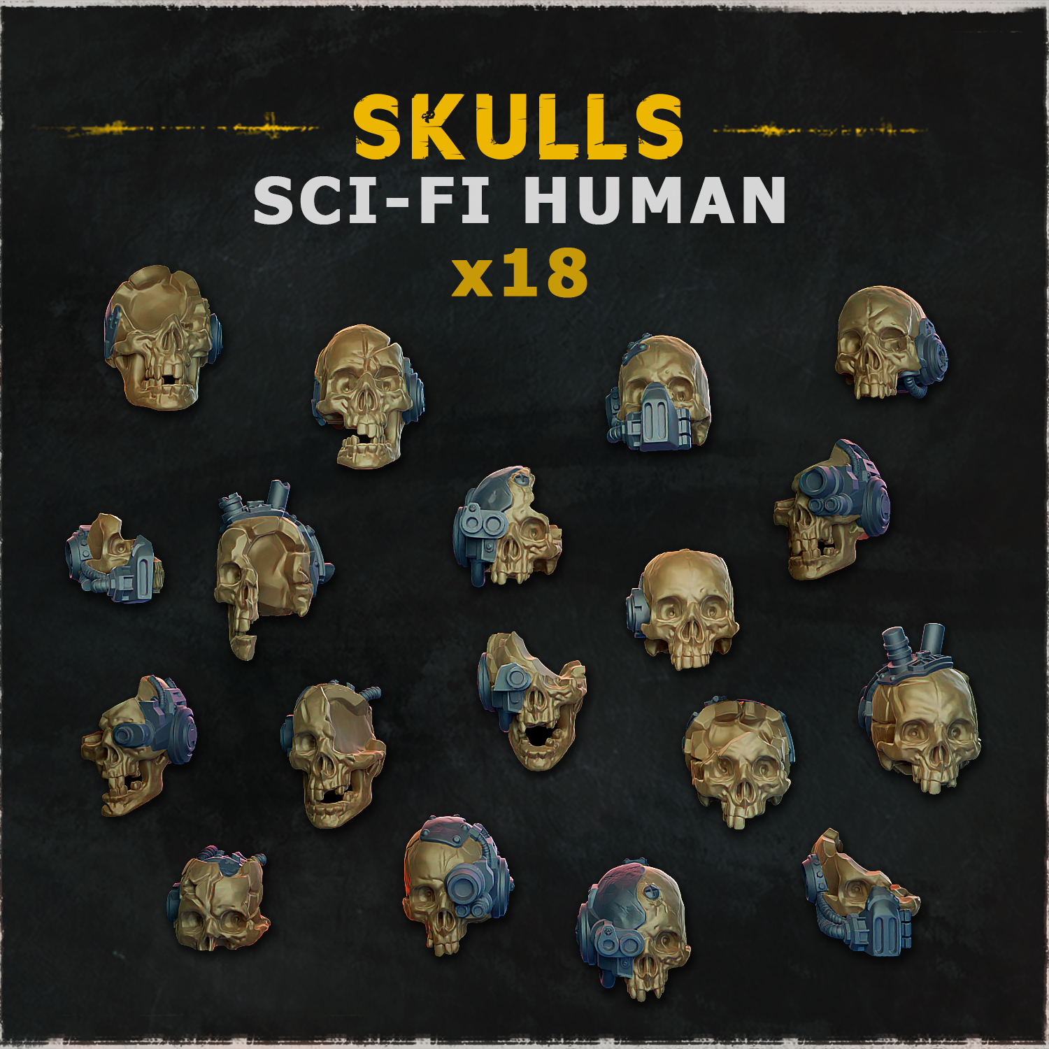 Sci-Fi Human Skulls Set — creator artwork 1