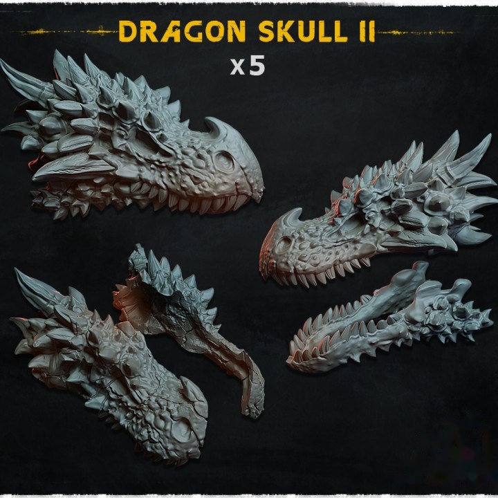 Dragon Skulls 2 - Basing Bits, original artwork by Zabavka Workshop