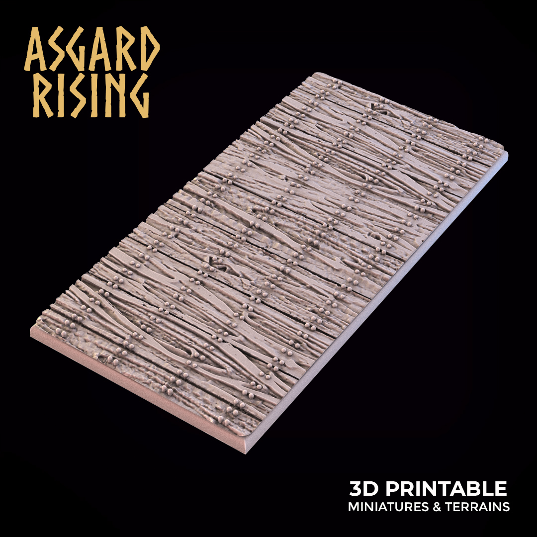 Wooden Floor — 50 × 100 mm Rectangular Base