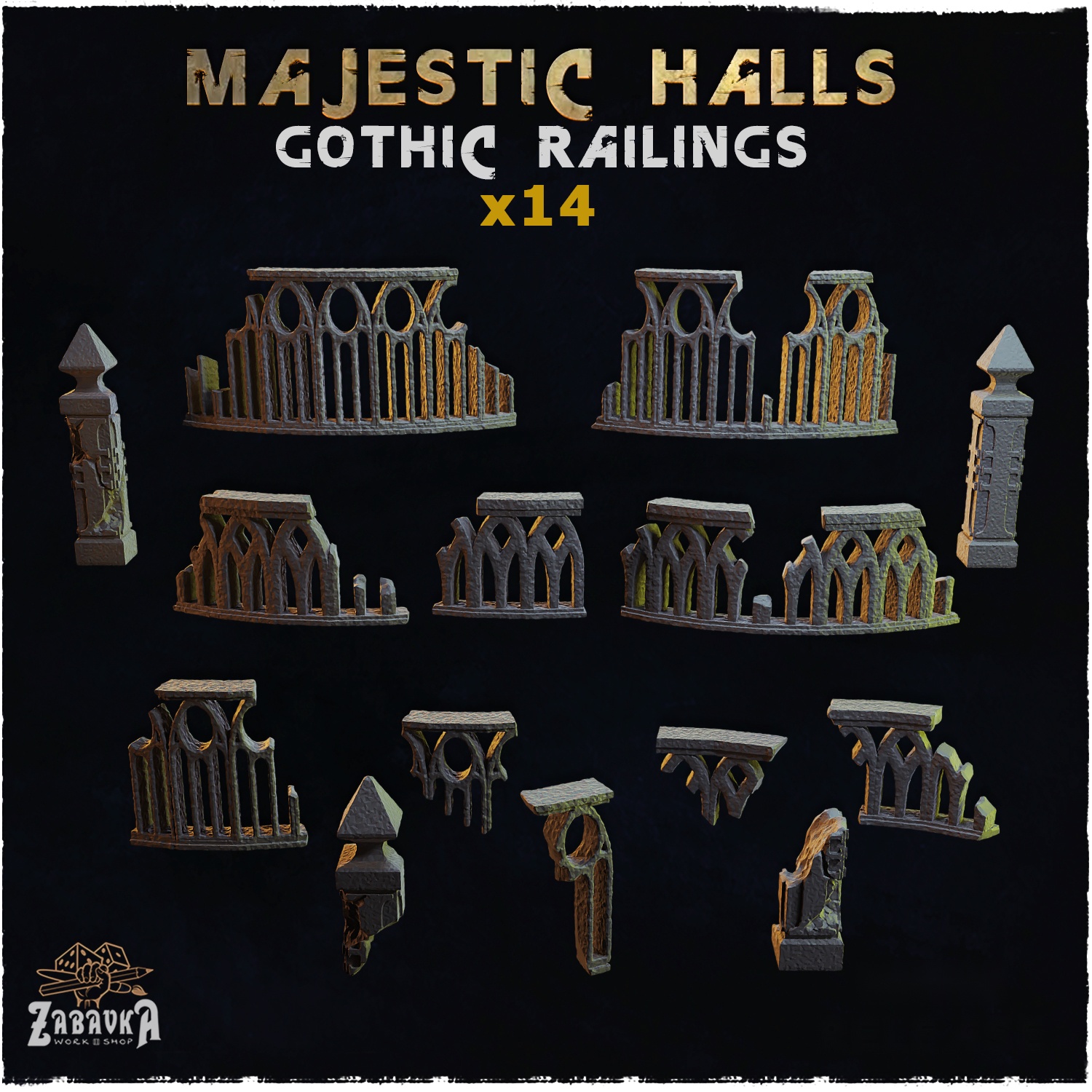 Majestic Halls Gothic Railings — creator artwork 1