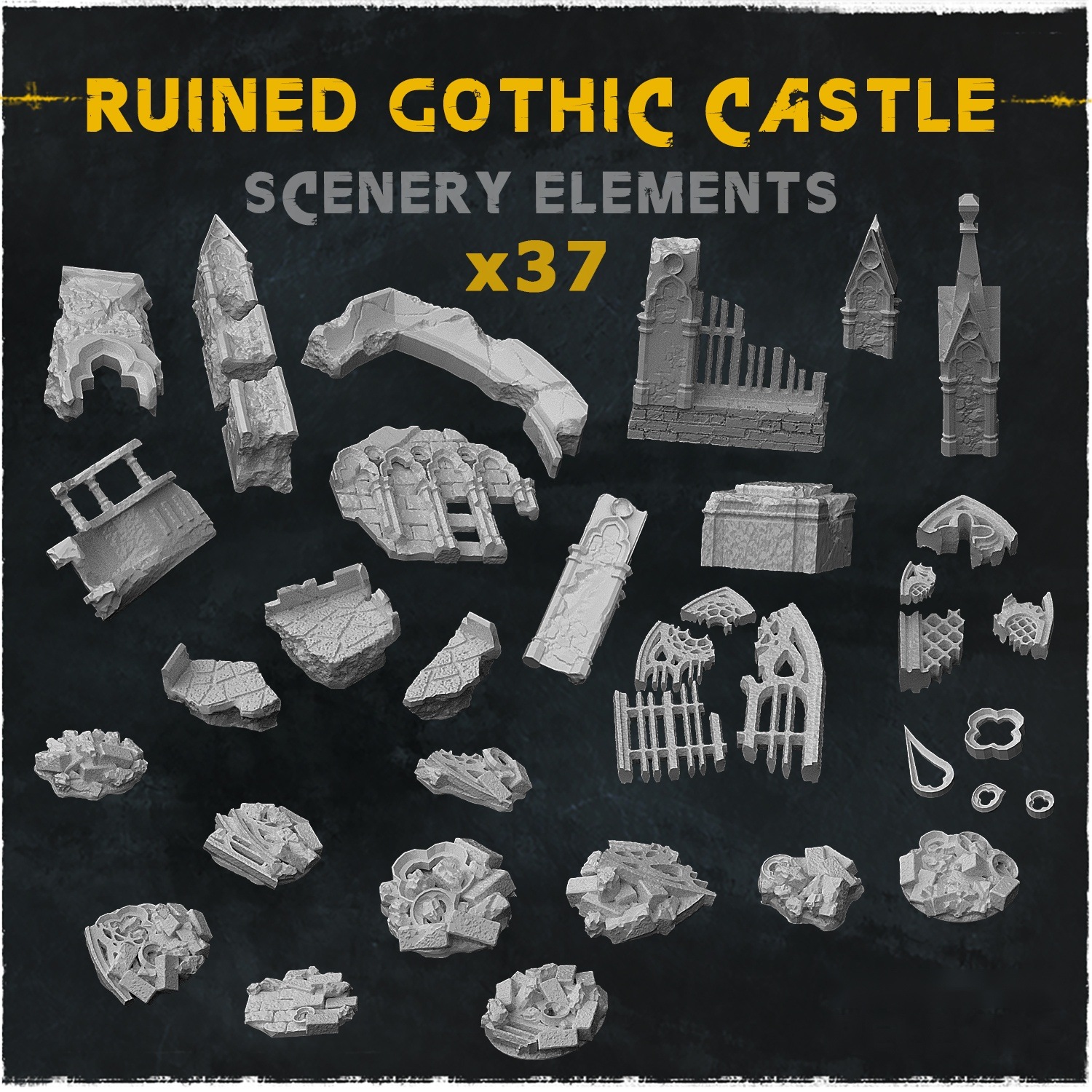 Ruined Gothic Castle Scenery Elements — creator artwork 1
