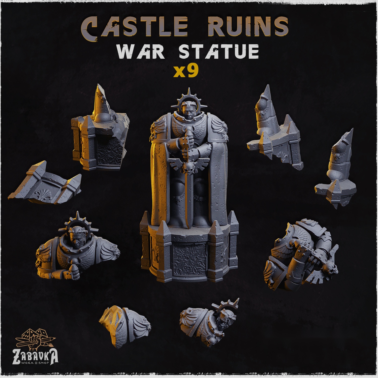 Castle Ruins War Statue — creator artwork 1