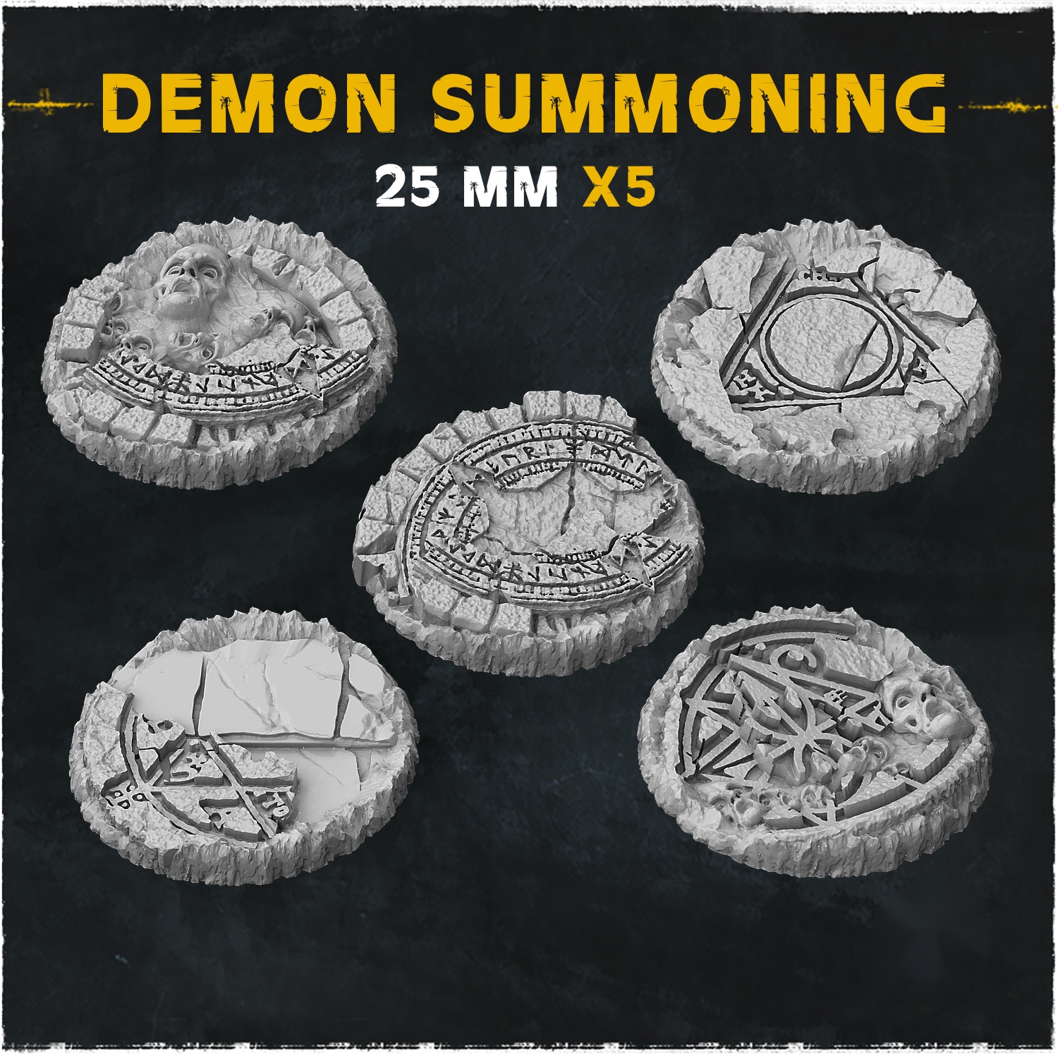 Demon Summoning Bases and Toppers — original artwork by Zabavka Workshop